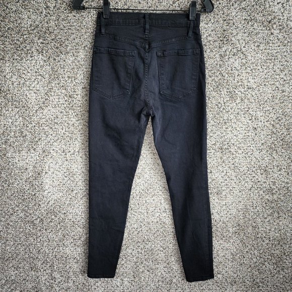 Frame Denim Womens 24 Jeans‎ Ali High Rise Cigarette Black Zip 5 Pocket Casual - Picture 6 of 11